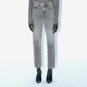 Zara High Waisted Mom Jean Gray Wash 6